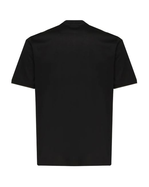 Giuliano Galiano Black Crew-Neck Short-Sleeve T-Shirt for men