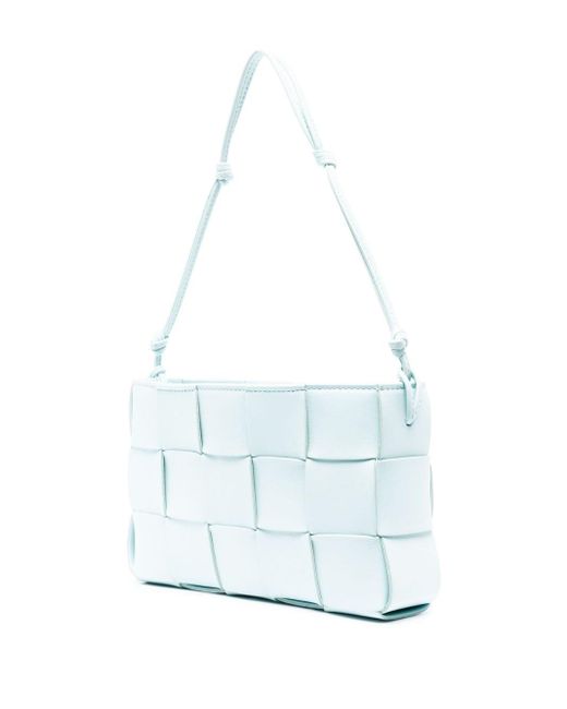 Bottega Veneta White Cassette Leather Shoulder Bag - Women's - Lamb Skin