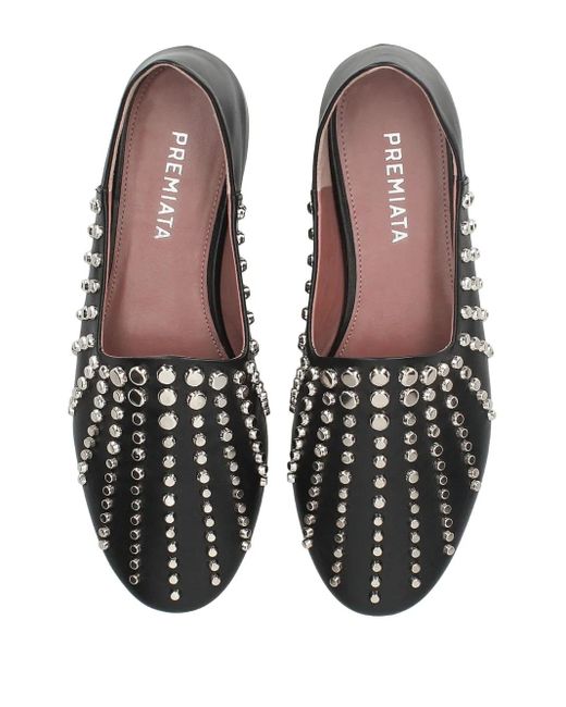 Premiata スタッズ フラットシューズ Black