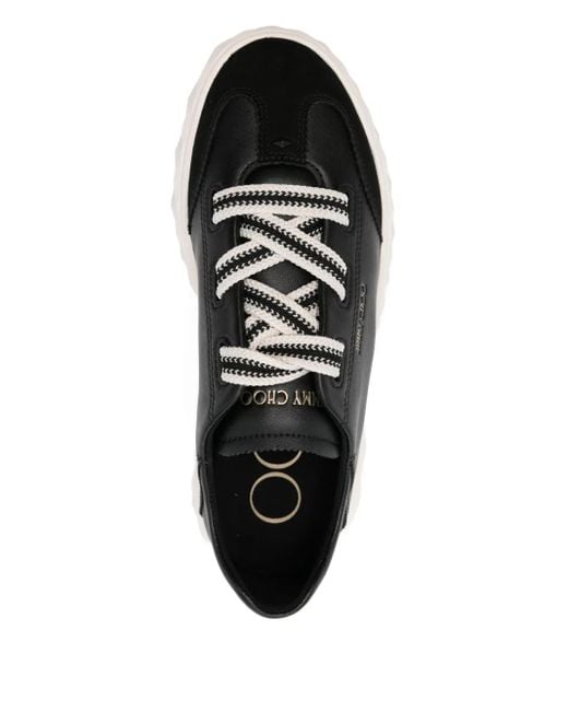 Jimmy Choo Black Diamond Light Flex Leather Lace-Up Sneakers
