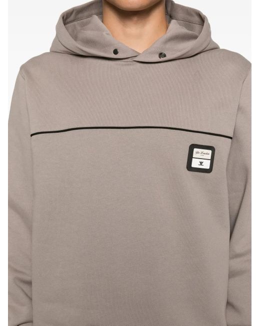 Yes London Gray Logo-Appliqué Hoodie for men