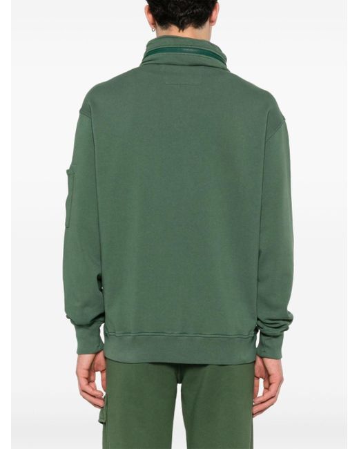 C P Company Green Lens-detail Cotton Hoodie for men