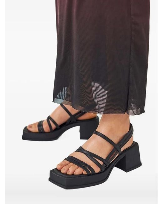 Vagabond Black 67Mm Platform Crisscross Sandals