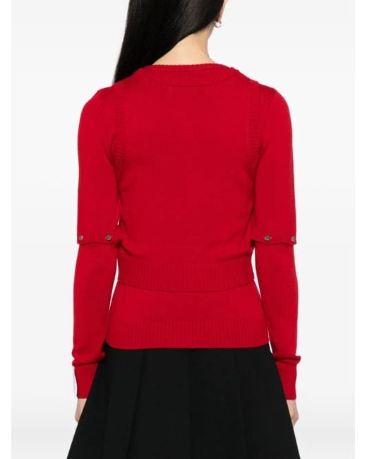 ROKH Red Detachable-Sleeve Cardigan
