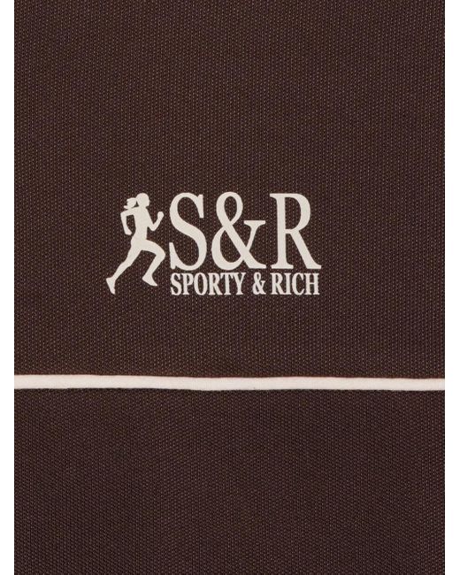 Sporty & Rich Brown Action Logo-Print Track Jacket