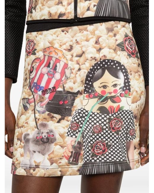 The Artistylist Red Popcorn-Print A-Line Mini Skirt