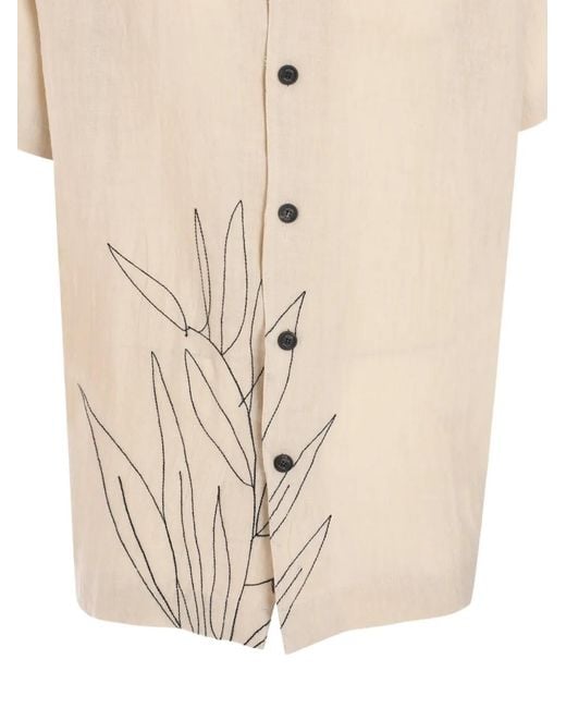 Marane Natural La Susana Embroidered Short-Sleeve Shirt for men