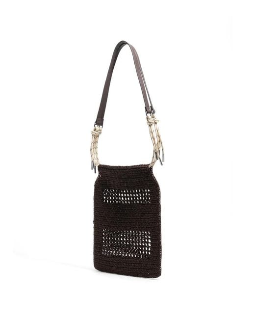 Bimba Y Lola White Small Woven Shoulder Bag