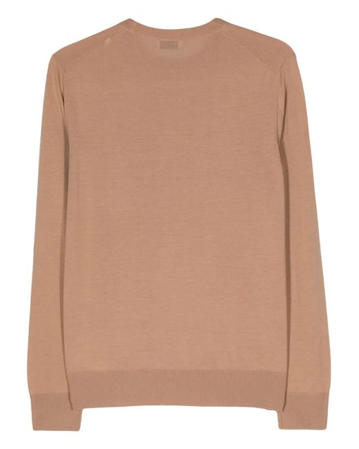 Ballantyne Natural Crew-Neck Wool Jumper for men