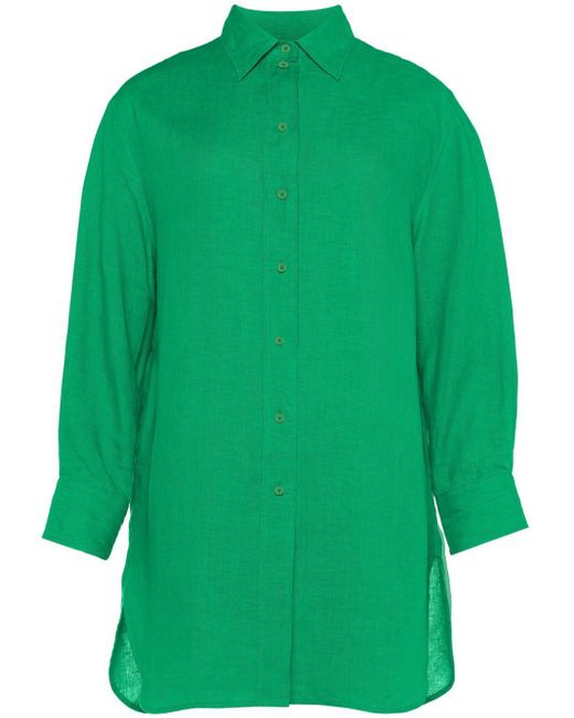 Eres Green Mignonette Linen Shirtdress
