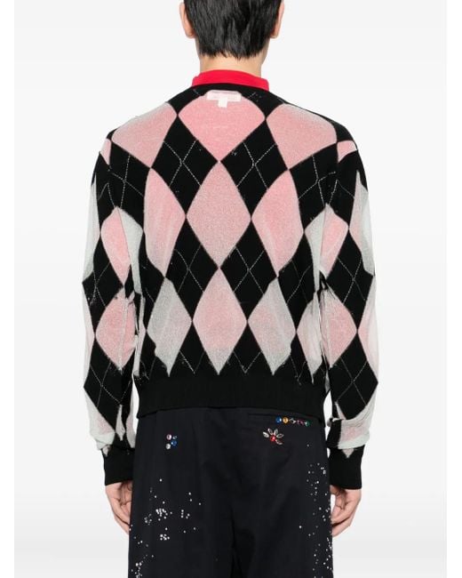 MASU Pullover Mit Argyle-Muster in Black für Herren