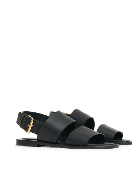 Mansur Gavriel Black Double-Strap Sandals
