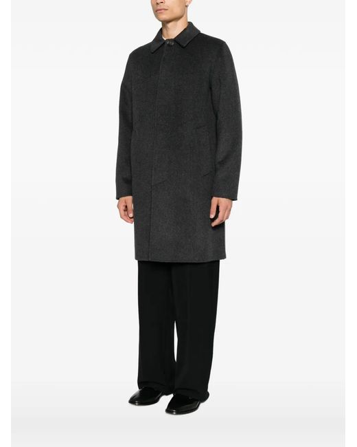 Aspesi Black Virtuoso Collared Single-Breasted Coat for men