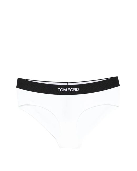 Tom Ford White Briefs With Logo Band