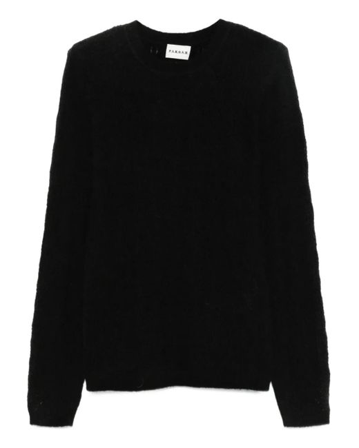 P.A.R.O.S.H. Black Textured Round-Neck Jumper