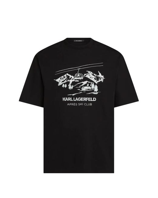 Karl Lagerfeld Black Après Ski Club T-Shirt for men