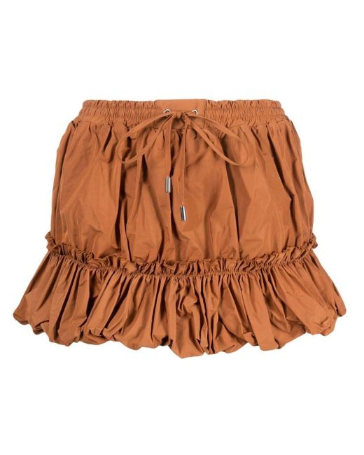 DSquared² Pleated Drawstring Miniskirt in het Brown