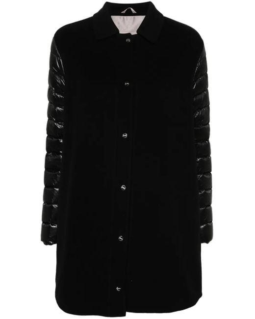 Herno Black Panelled Puffer Coat