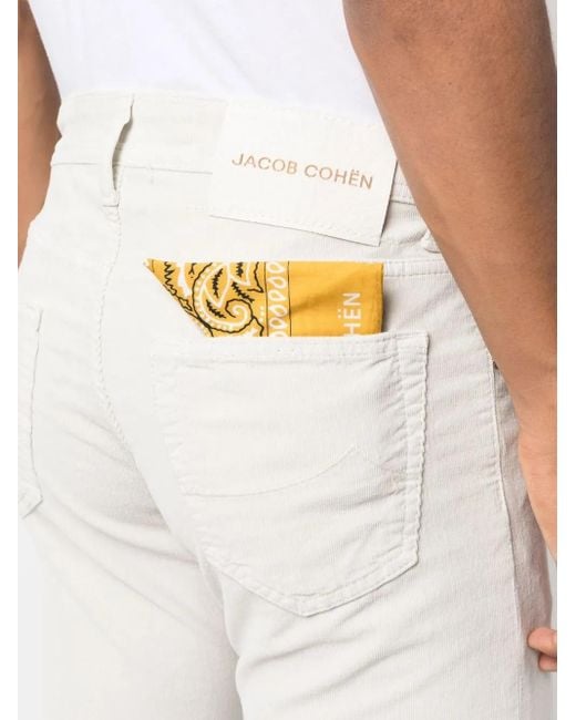 Jacob Cohen White Corduroy Straight-Leg Jeans for men