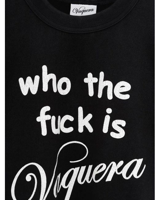 VAQUERA Black Slogan-Print T-Shirt