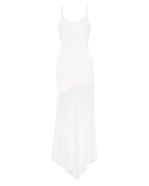 Mariuccia Milano シアーパネル マキシドレス White
