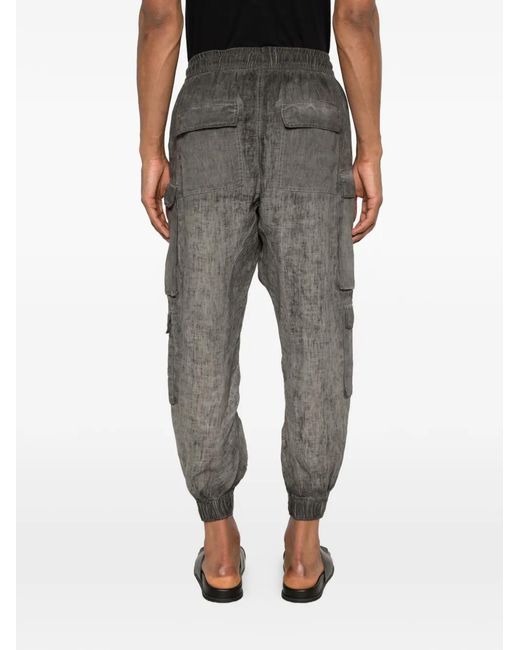 Thom Krom Gray Drawstring Cargo Pants for men