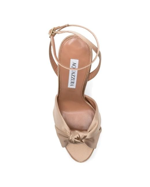 Aquazzura Natural Knot Platform Sandals