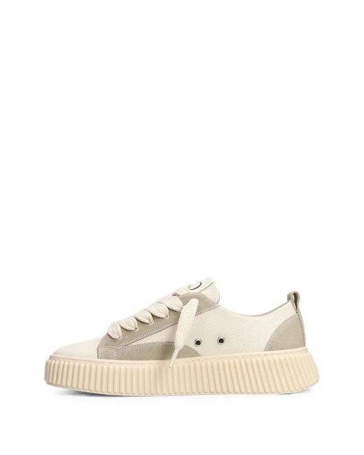 Rhun Natural Panelled Fluted-Sole Sneakers for men