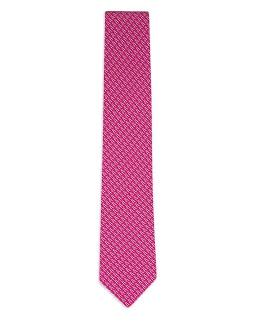 Ferragamo Stropdas Met Patroon in het Pink voor heren