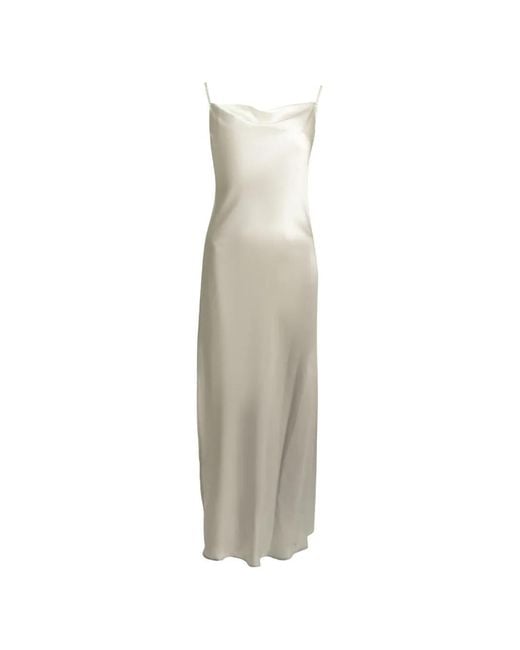 SLEEP NO MORE White Silk Maxi Dress