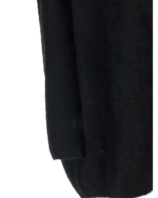 Nude Black Brushed Alpaca-Blend Short-Sleeve Sweater