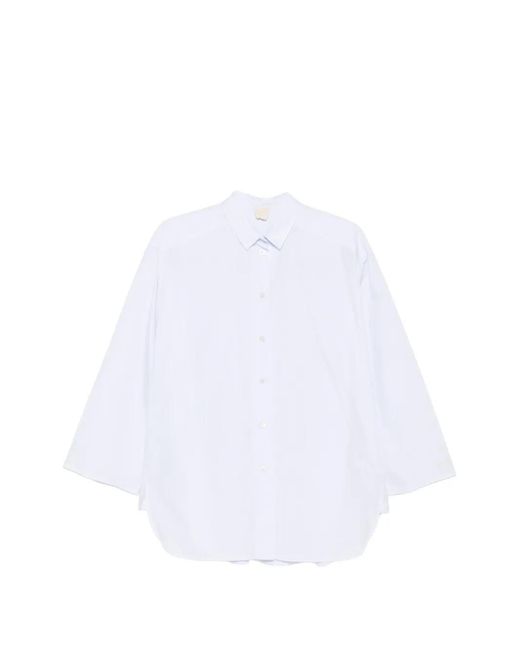 Aspesi White Long-Sleeve Striped Shirt