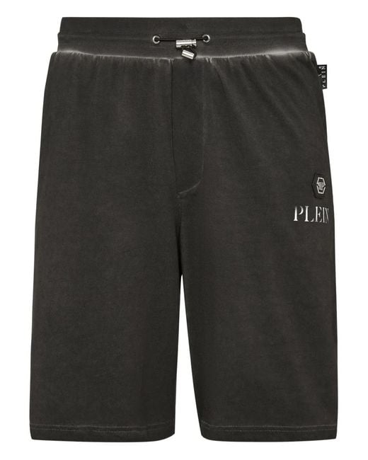 Philipp Plein Basic Plein Old Dye Shorts in het Gray voor heren