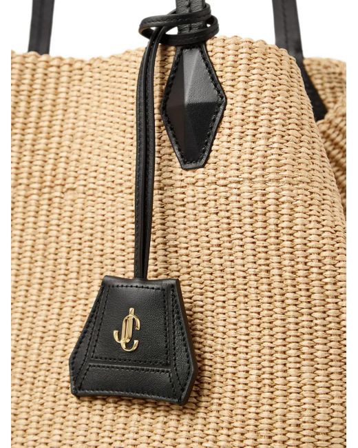 Jimmy Choo Natural Medium Diamond Raffia Tote Bag