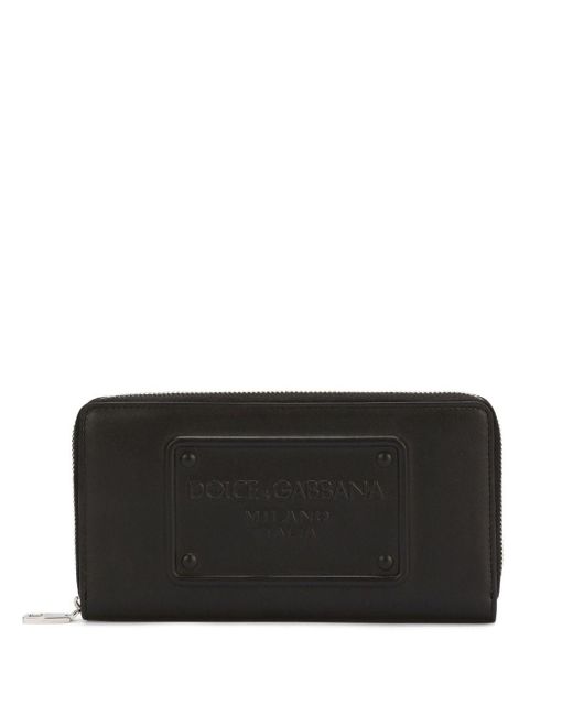 Cartera con logo en relieve Dolce & Gabbana de hombre de color Black