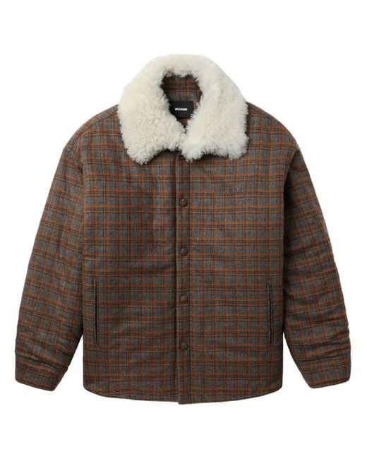 we11done Brown Check-Print Jacket for men