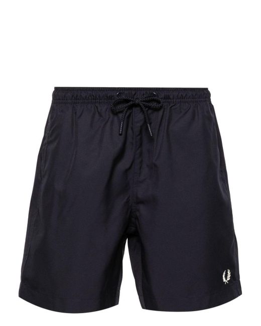 Fred Perry Blue Mid-rise Swim Shorts for men