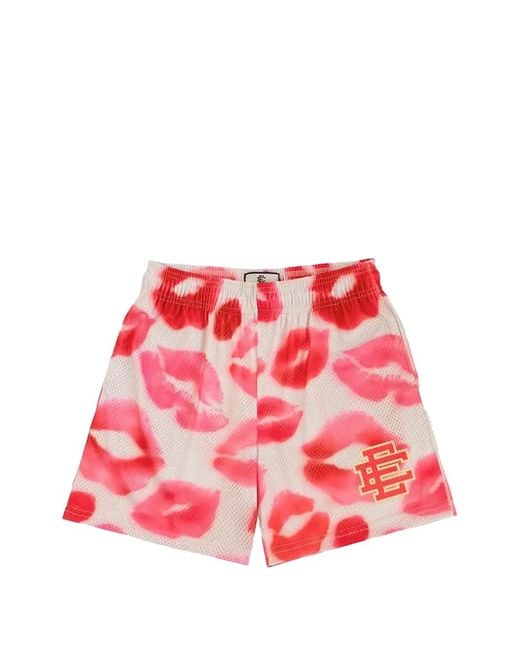Eric Emanuel Red Short En Résille À Imprimé Lèvres for men