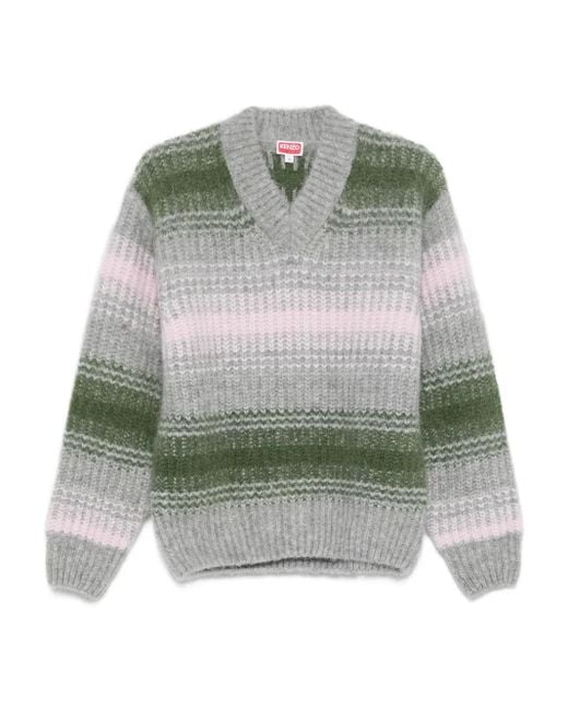 Maglione Con Scollo A V di KENZO in Gray da Uomo