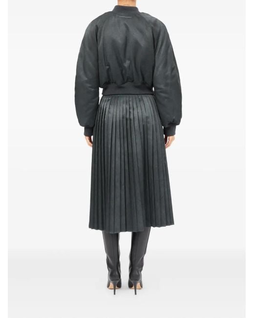 MM6 by Maison Margiela Black Cropped Bomber Jacket