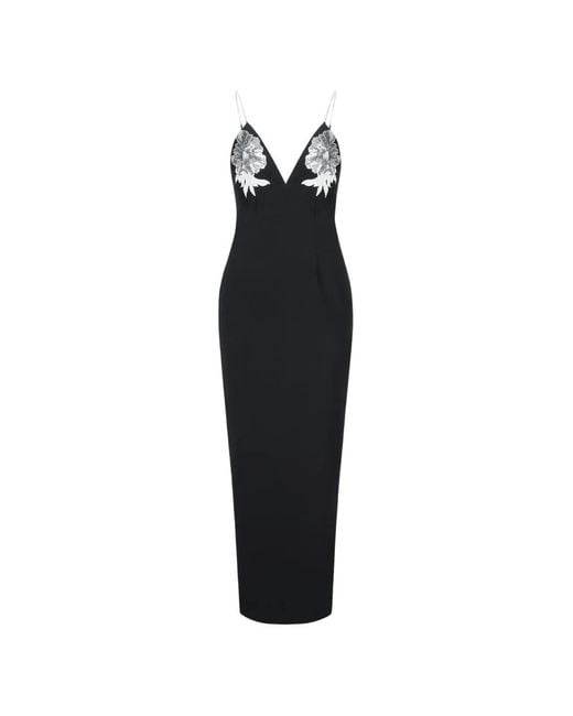 JW PEI Black Robe Longue Aylia À Ornements