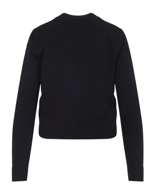 Moncler Black Wool-Panel Quilted Jacket