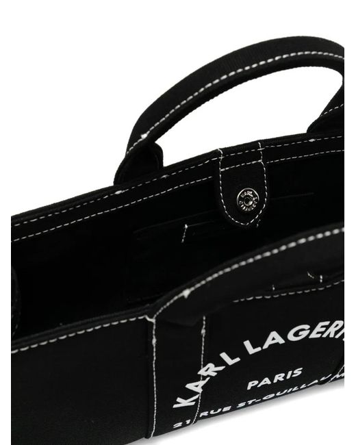 Karl Lagerfeld Black Krsg Ew Magazine Tote Bag