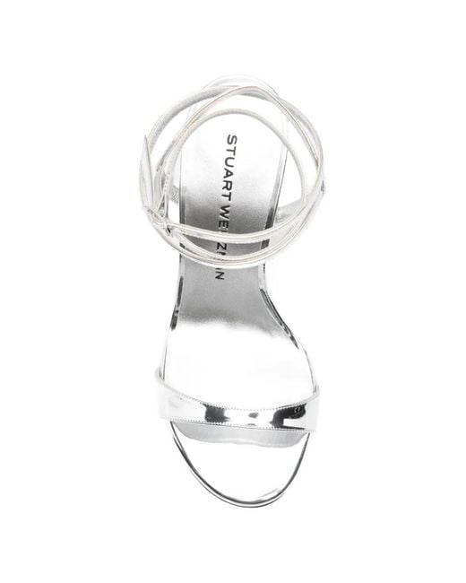 Stuart Weitzman White Sandales Nudistini Wrap