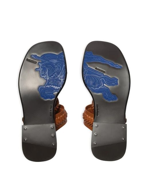 Burberry Brown Leather Baez Sandals