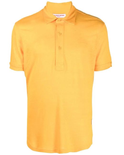 Orlebar Brown Yellow Sebastien Linen Polo Shirt for men