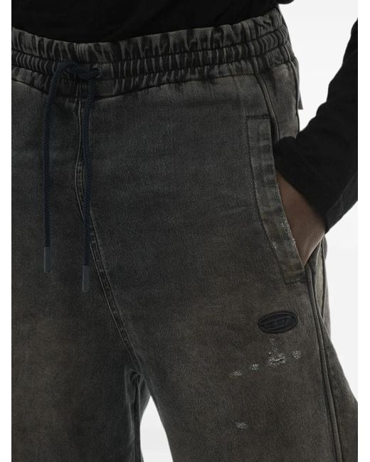 DIESEL Black Stretch Denim Jogg Jeans D-Martians With 23Cm Elastic Waistband for men