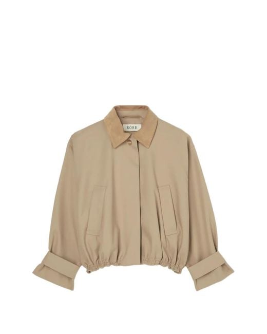 Rohe Natural Suede-Collar Cropped Jacket