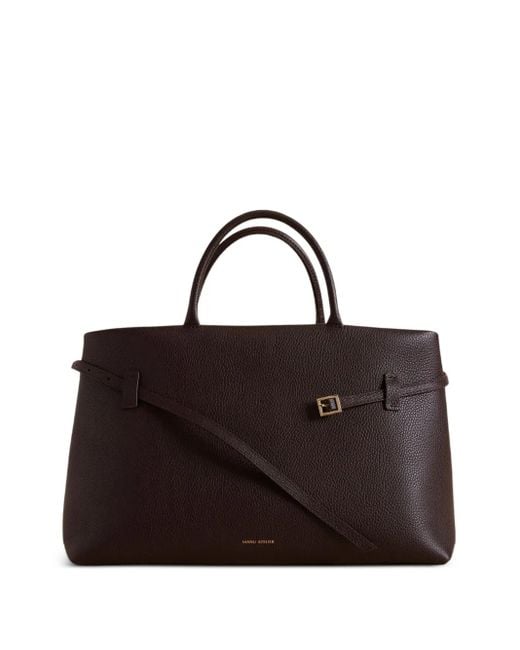 MANU Atelier Black Tote Bag mit Schnallenriemen