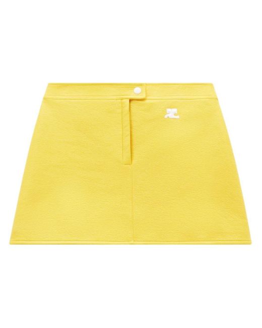 Courreges Yellow Re-edition Logo-patch Mini Skirt